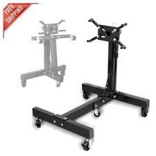 Professional 360-Degree Adjustable Engine Stand - Rust-Resistant, Black Finish