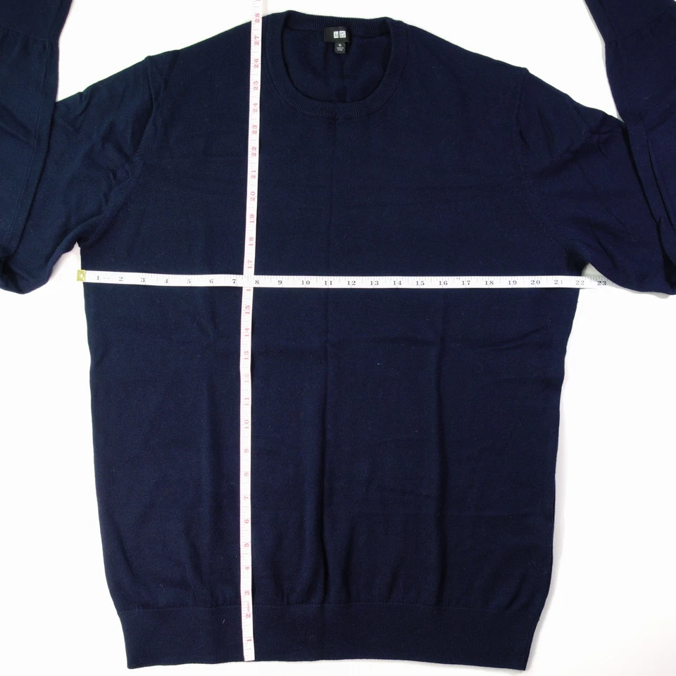 Uniqlo кашемир свитер мужской XL темно-синий ворота, кашемир смесь длинным рукавом - Изображение 4 из 4