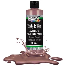 Pouring Masters Rose Gold Metallic Pearl 8oz Bottle Water-Based Acrylic Paint