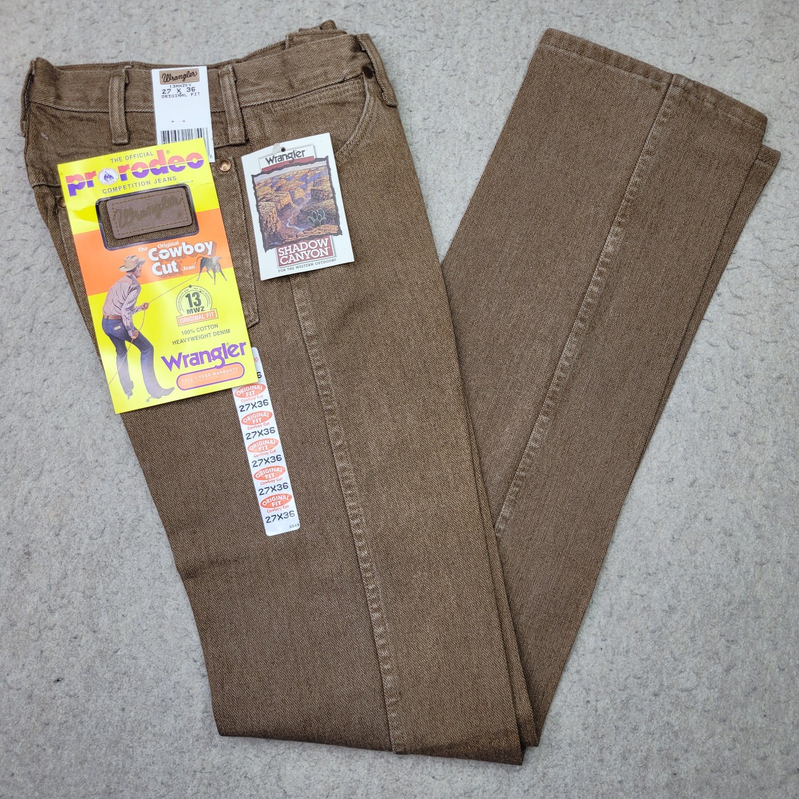 13mwzky Brown Cowboy Cut Tag Size 27x36 Rodeo New