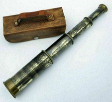Antique Brass Telescope 16 inch Maritime Nautical and Leather Spyglass Gift Item