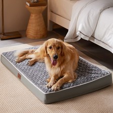 WNPETHOME Orthopedic Large Dog Bed, for Dogs with Egg Foam Crate Pet Soft Rose