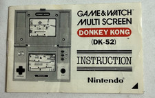 Nintendo Donkey Kong Game & Watch 1982 DK-52 Multischermo Manuale Istruzioni