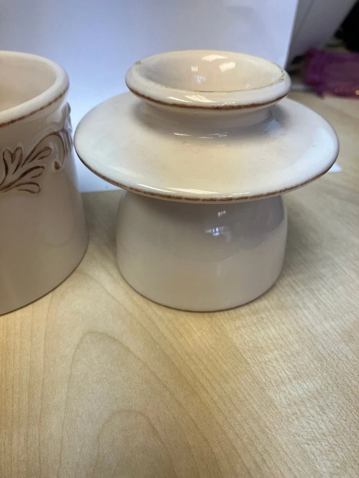 Vintage Ceramic Butter Dish with Lid Ornate Design - #3227 - Image 2 of 4