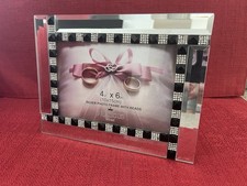 Precious Home Picture Frame 4 X 6 Mirror Edge  be-jeweled  Black   rhinestones  