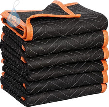 79522 Heavy Duty Padded Moving Blankets, Orange/Black, 72 X 80 , 6 Pack
