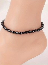 Hematite Magnetic Anklet Black Healing Stone Chain Jewelry