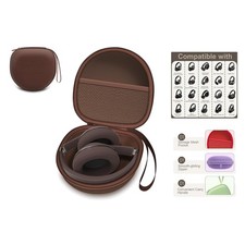 Portable Brown Headset Case for Multi-Compatible Noise Cancelling Headphones