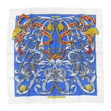 Hermès Carre 90 LE Mors A La Conable Silk Scarf Unisex Blue
