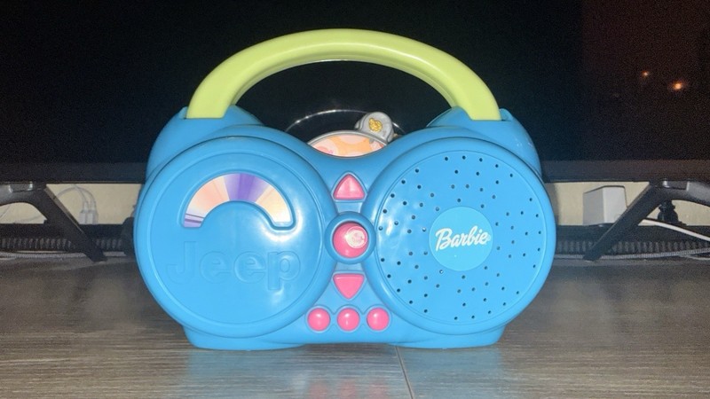Vintage Barbie DJ Power Wheels Jeep Wrangler CD Player Take Along Tunes Untested