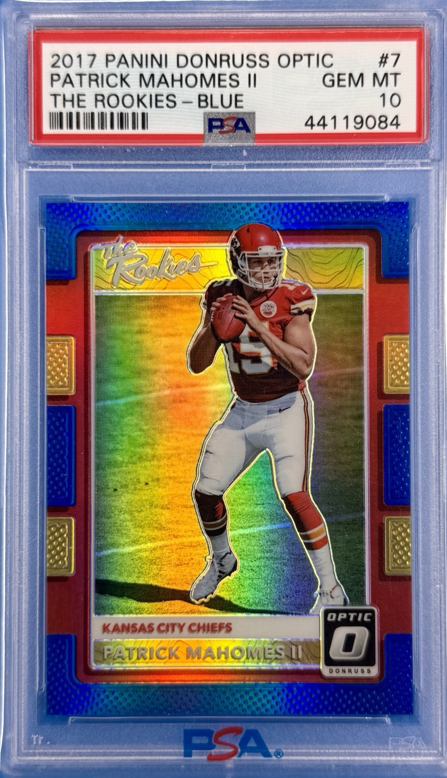Patrick Mahomes Panini Donruss Optic the Rookies #7 Blue