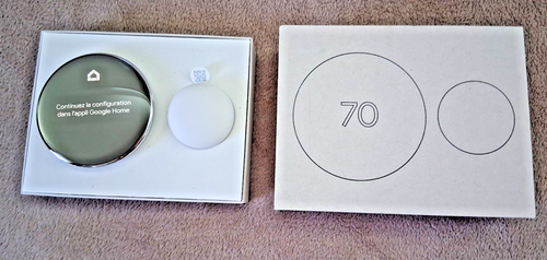 Google Nest Learning Thermostat 4. Gen mit Temperatursensor 2. Gen Polished Silver