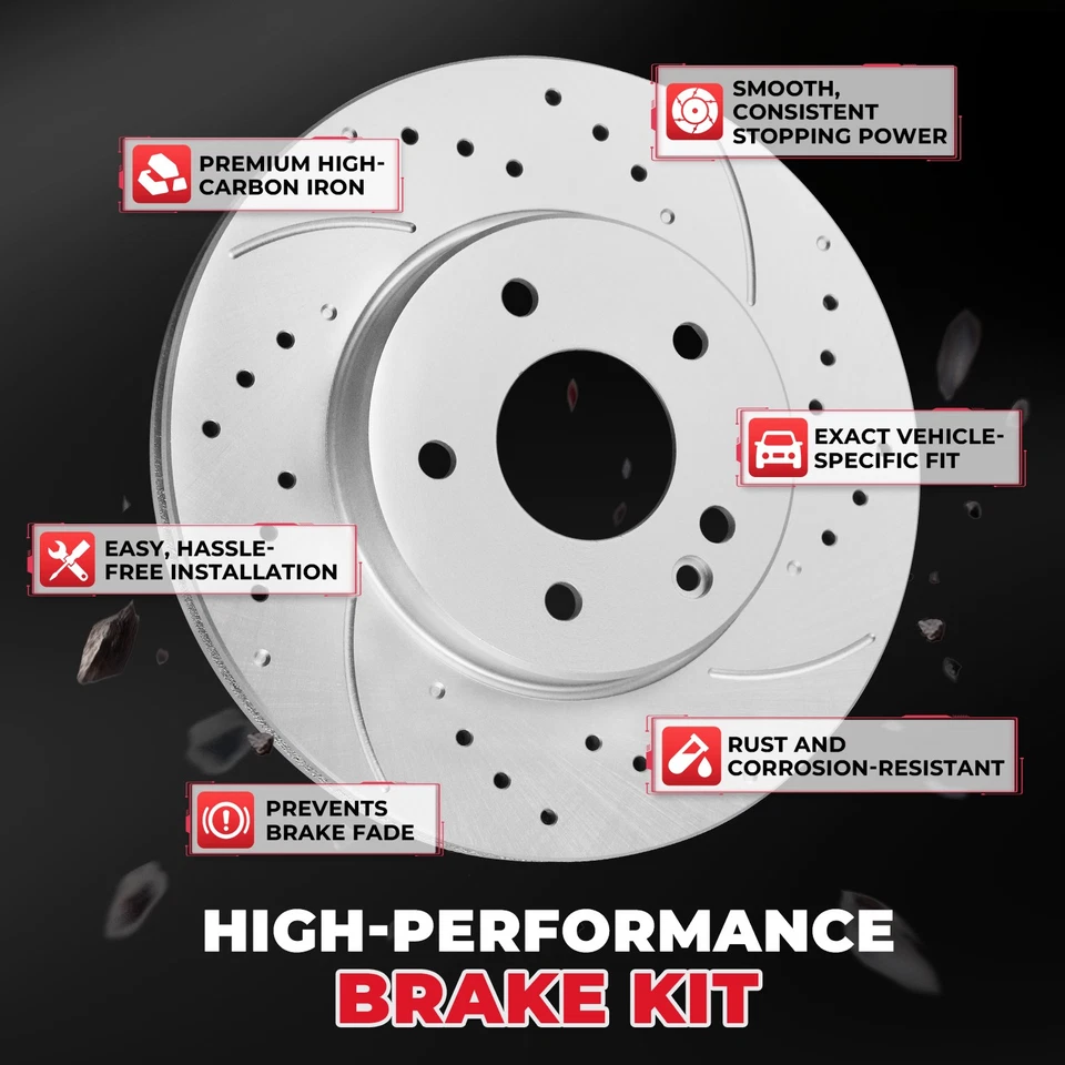 Front Rear Rotors Ceramic Brake Pads for 2003 2004 2005 2006 2007 Honda Accord Foto 4 de 4