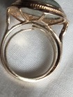 Vintage 14kt Large Green Jade Cabochon Gemstone Ring Size Adjustable  — photo 3