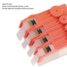 4 Pcs Ink Cartridge Black Blue Magenta Yellow Permanent Chip Replacement Refill