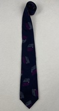 Giorgio Armani Cravatte Neck Tie Navy Abstract 100 Pure Silk Made In Italy VTG