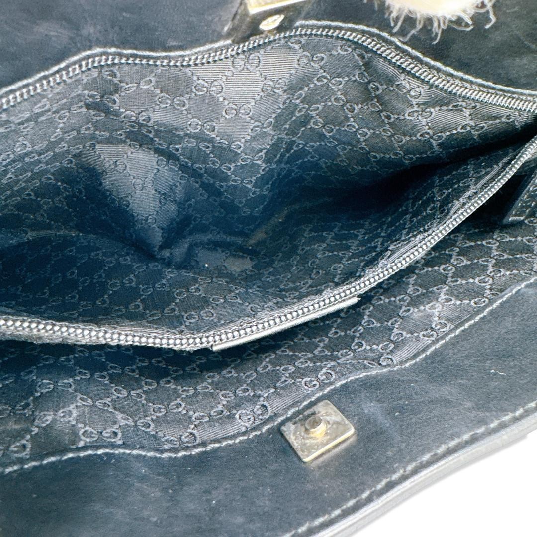 Gucci Mini Leather Handbag Black Sherry Line Authentic Women's Tote Bag thumbnail 10