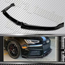 For 2017-2019 Audi A4 S4 S-Line Painted Black Front Bumper Splitter Spoiler Lip