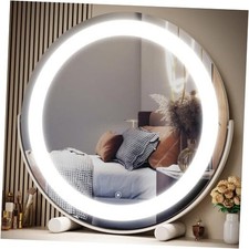 12" Round Vanity Mirror, LED Lights, Smart Touch 12"L x 12"W White