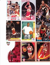 VINTAGE ATLANTA HAWKS 9 CARD LOT - STACEY AUGMON RC + DOMINIQUE WILKENS + WEBB