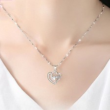 Collana con pendente in argento sterling 925  a forma di cuore