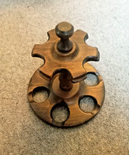 Vintage Round Wooden Pipe Rack Stand for 6 Pipes