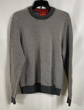 Hugo Men's Gray Birdseye Knit Crewneck Pullover Cotton Sweater Sz S