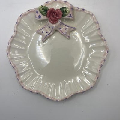 Vintage Rose Bow  World Bazaar Rare 13 Diameter Flower   Bowl-New!
