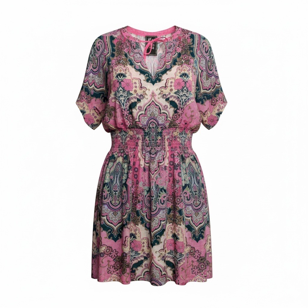 johnny was pink dress Women's Pink Tye Pleated Maxi Dress