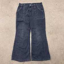 VTG 60s 70s Flare Wrangler Scovill Bootcut Jeans Womens 15/16 Blue Bell Bottom