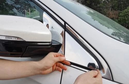 Cubierta triángulo delantero ABS cromado un pilar 4 piezas para Ford Edge 2015-2022 Foto 3 de 4