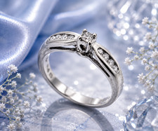 Vintage THL Samuel Aaron 10K White Gold Princess Diamond Engagement Ring
