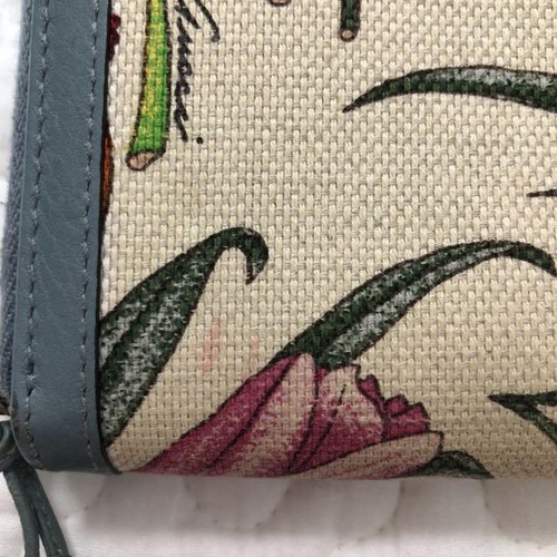 Gucci Portafoglio Lungo Cerniera Rotonda Motivo Floreale Blu Accessori ModaB933 - Foto 6 di 8