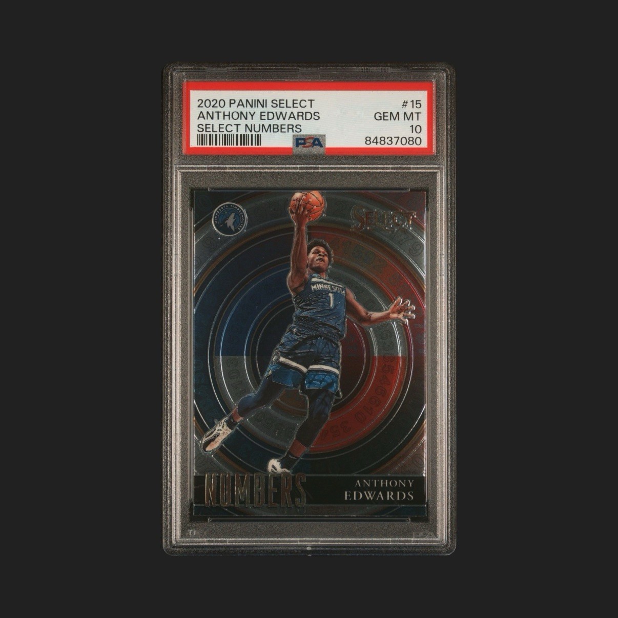 Panini 2020-21 Select Select Numbers Rookie Anthony Edwards #15 PSA 10 LOW POP