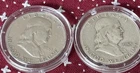Lot of 2 Coin US Half Dollar 50c Franklin 1951 and 1953