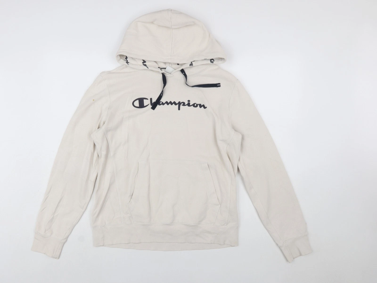 Champion Womens Beige XL Pullover Hoodie Cotton Blend Casual Sweatshirt