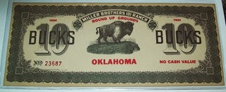 1924 Miller Bros. 101 Ranch "10 Bucks" Bill / Note Ponca City OK $10 Marland