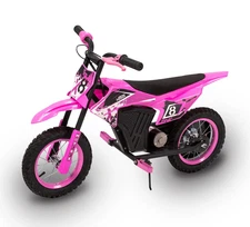 Kid's 12V Electric-Powered Mini Dirt Bike, Ride-On Toy, Ages 5+, Pink