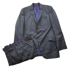 Ted Baker Suit Mens 42L 42 2 Piece Pants 38x31 Grey Wool Endurance Jarrett CT