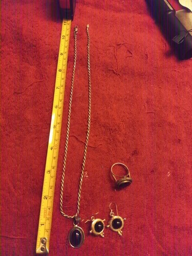 Vtg 925 Sterling Silver Ring With Black Onyx & Marcasite +taxco Earrings &pendan