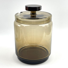 Bowlegefäß Rauchglas Braun | VTG Bowletopf mit Deckel | 70er Jahre Design | 27cm