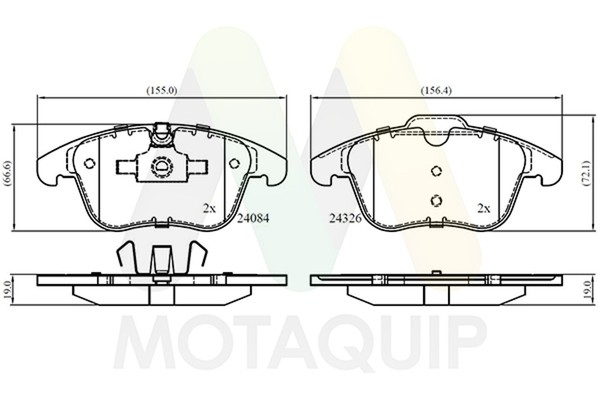 Motaquip Bremsbelagsatz Scheibenbremse LVXL1400 FüR Jaguar Xf 1 X250 Xe X760 2-image