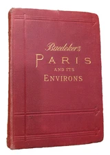 Antique Baedeker's Paris and its Environs Travel Handbook For Paris to London