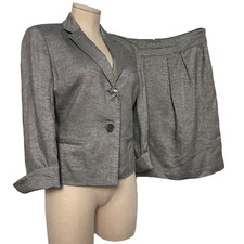 Talbots Women Suit 2 Pc Skirt ALine Pleated Pockets 2 Button 3/4 Sleeve Jacket 6