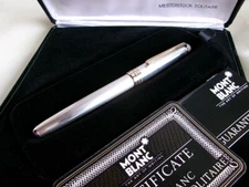 Montblanc Meisterstuck Solitaire 1446 Fountain Pen Sterling Silver Name Carved