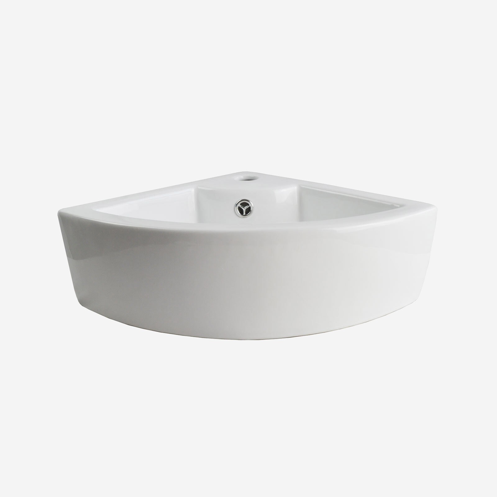 Luxhause Cloakroom Small Quarter Circle Corner Wall Hung Basin Sink