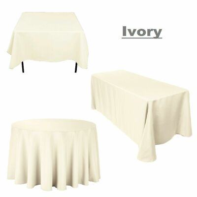 Polyester Tischdecke Abdeckung Rechteckig Rund Hochzeit Party Bankett