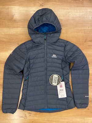 MOUNTAIN EQUIPMENT WOMENS ARETE HOODED DOWN JACKET SIZE:XS COLOR: MOORLAND  SLATE