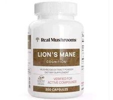 Real Mushrooms Lion’s Mane Mushroom Extract 300 Capsules