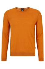 NWT Hugo Boss  "Leno-P" 100% Wool Orange Crewneck Pullover Sweater US sz.L IT 52